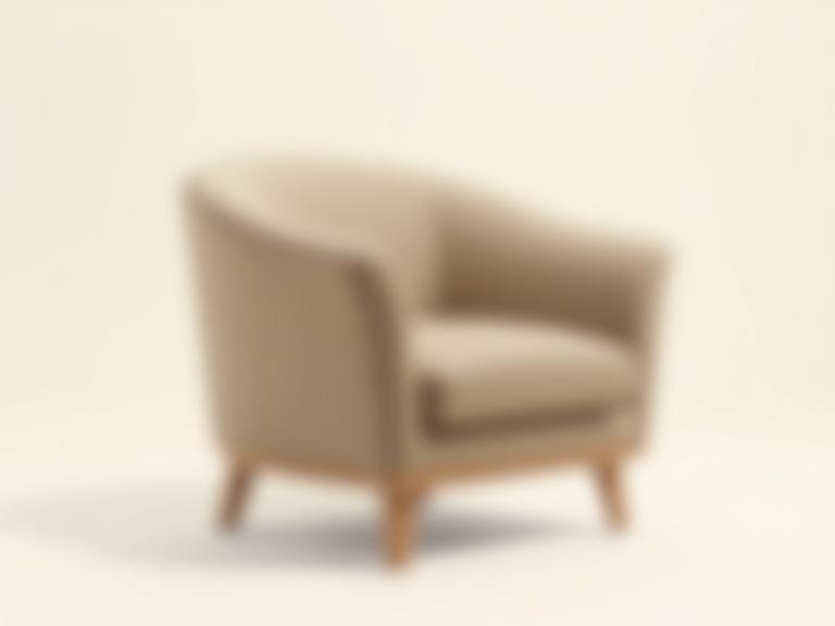 Comfortable lounge armchair with ergonomic design and natural wood finish
